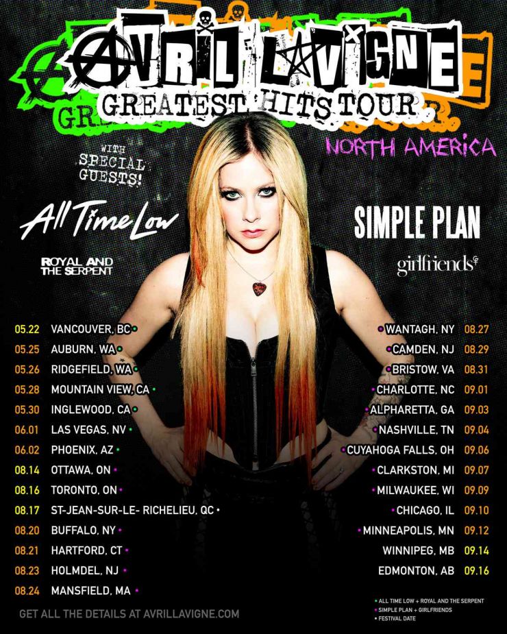 Avril Lavigne anuncia nova turnê com convidados especiais